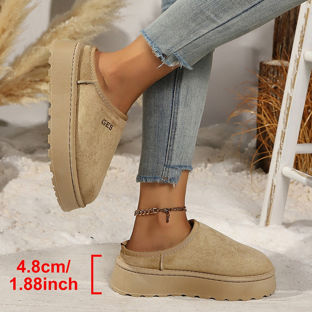 Exportplus size half slippers women's winter cotton shoes winternew arrivaloutwearheattech one-leg thick sole snow boots