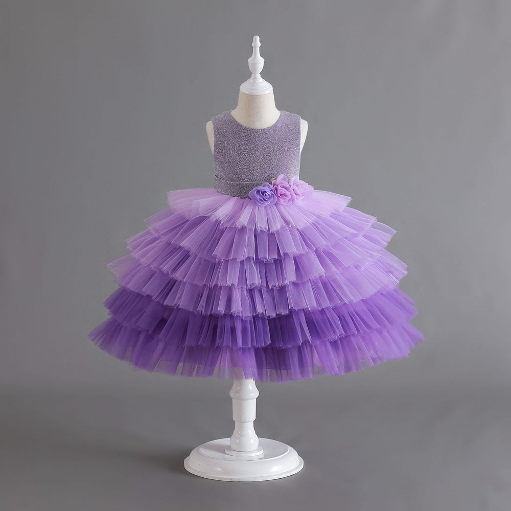 New arrival: gradient tulle tutu dress - girls' princess party dress, flower dresses for export