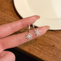 Exquisite sparkling zircon rotating snowflake tassel earrings - women's high-end, elegant, unique, and stunning earrings