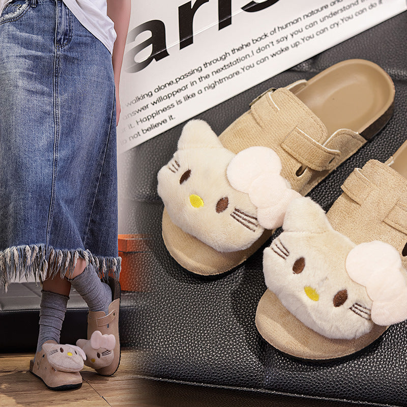 2026 spring/autumn women's birkenstock-style slippers, hello kitty slippers, soft sole cute lightweight indoor/outdoor slippers wholesale