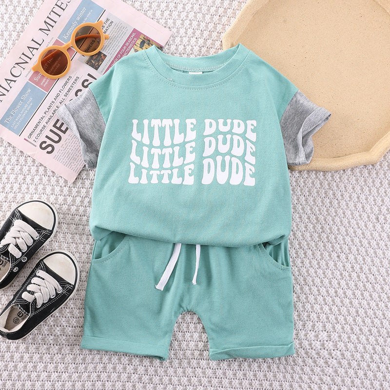 Kids' summer short-sleeve outfit:  new collection for boys and girls - casual summer clothing, baby t-shirt and shorts two-piece set