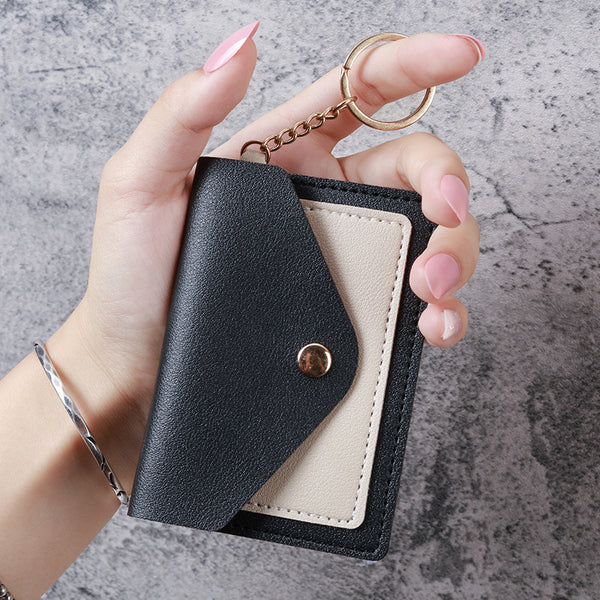 Cross-border new creative and fashionable small card bag, women's candy-colored keychain jewelry, student bus card cover wholesale