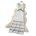 Vacation style lace cut outeleganteasiest for matchdress women's summerretroslimming look a-line long skirt work clothingelegant