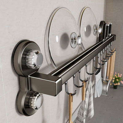 Suction cup kitchen hook, punch-free multi-functional hanging rod, spatula, spoon, knife all-in-one hanging rack, wall-mounted storage rack