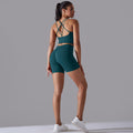 European and american sexy backless bra sports tank top high-waisted butt-lifting leggings seamless yoga outfit quick-dry fitness set