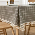 Ins tablecloth fabric cotton and linen small fresh scandinavian style populargirl heart plaid coffee table dining table dormitory desk mat