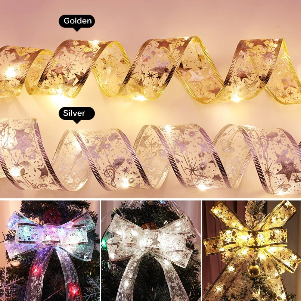 LED Bouquet Gift Box Christmas Ribbon Lights Colored Lights Flashing String Lights Gypsy Bedroom Closet Christmas Decorative Lights