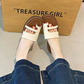 New summer thong sandals for women, retro minimalist flip-flops, roman sandals, non-slip outdoor beach slippers
