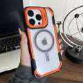Suitable for apple 16promax magnetic oracle shield mobile phone case cool lens holder iphone15 contrasting color anti-fall