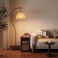 Medieval style retro lotus leaf floor lamp s-shaped for home fishing lamp new arrivalclassy atmosphere bedroom high-looking ins style