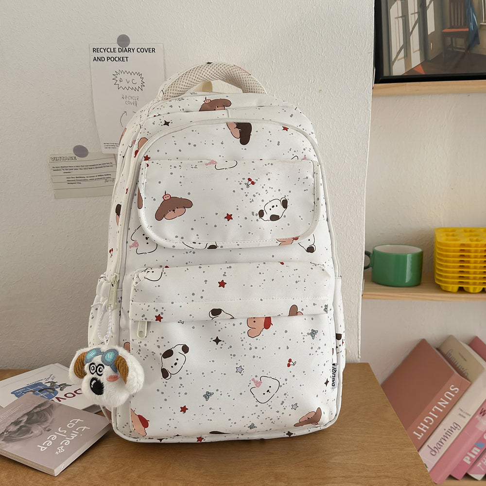 New arrival cartoon nicheeasiest for match school bag korean style girl bag style printing graffiti student women's backpack waterproof backpack