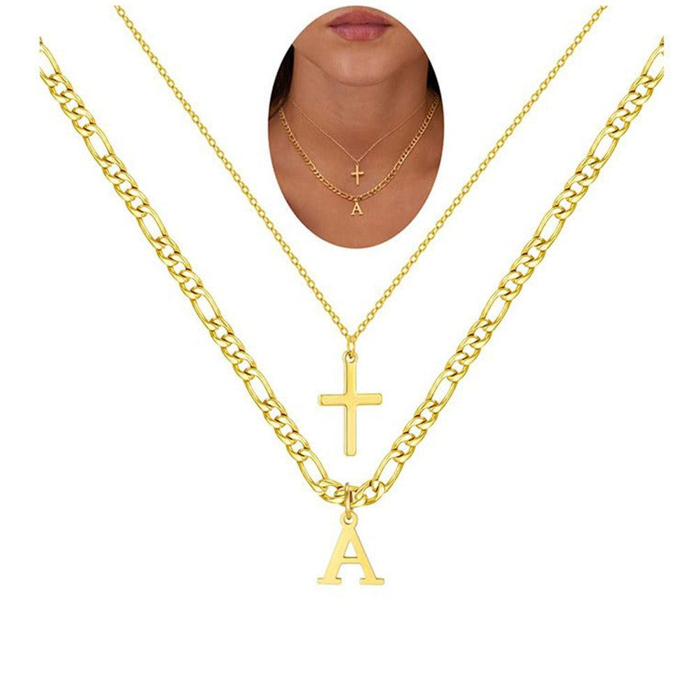 European and american cross-border jewelry: fashionable, light luxury, versatile choker necklace with a unique, high-end cross pendant for women