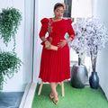 Amazon fashion elegance commuting pleated skirt cross-border women's clothing african foreign trade women's clothing plus size pleated dress