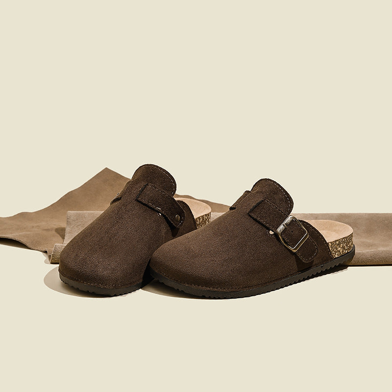 birkenstock shoes toe-cap half-slippers women's one-leg women's shoes new arrival non-slipthick sole half-toe birkenstock slippers export