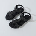 2025 summer new arrival: women's export sandals - sweet & comfortable round toe plus size ladies' shoes with rhinestone embellishments