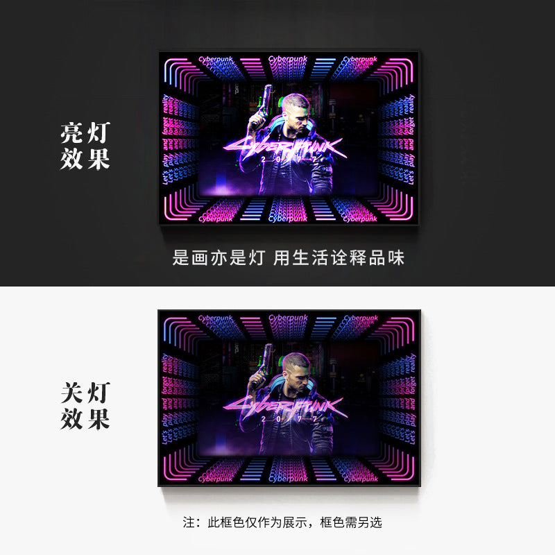 KTV box, private room, luminous hanging paintings, bar, pub, wall decoration painting, e-sports room, cyberpunk style mural
