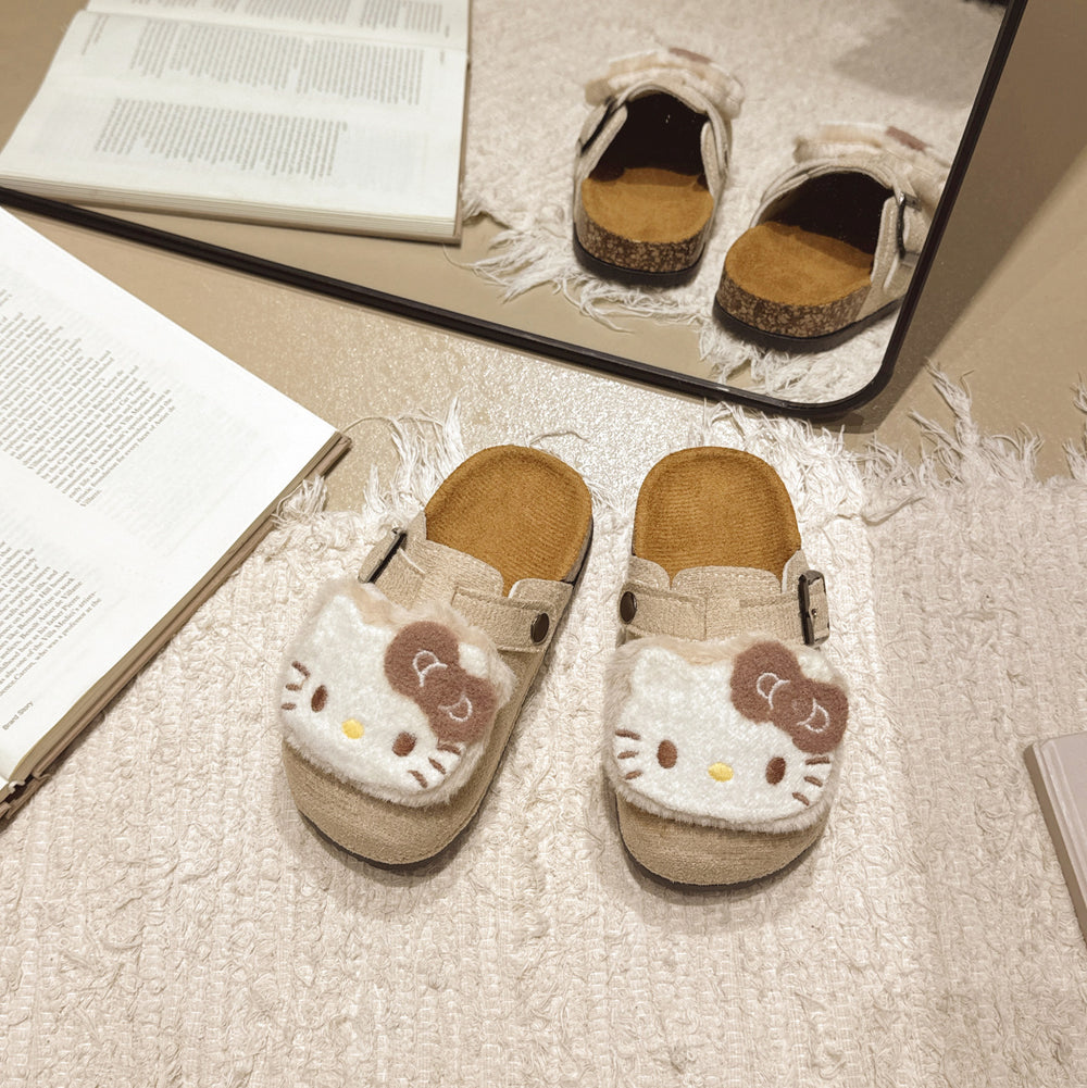 Girls' princess half-slippers, new spring 2025 collection, kids' birkenstock-style soft sole closed-toe slip-ons
