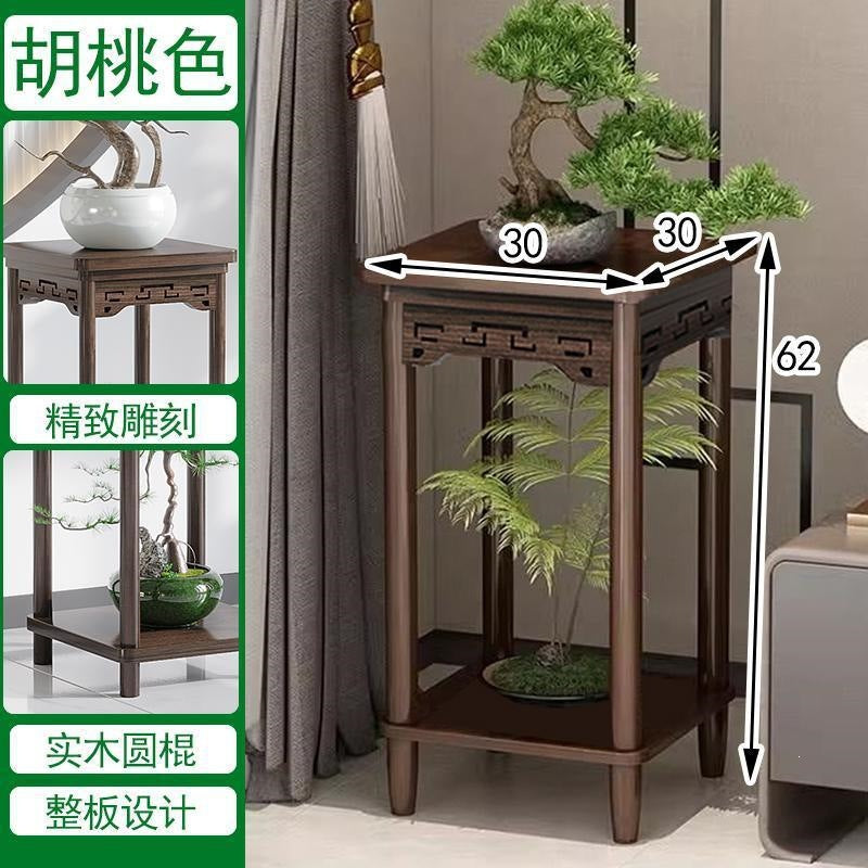 Pothos solid wood flower stand living room bedroom coffee table for homemovable small table sofa side table side cabinet extremely narrow coffee table stand