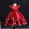children's clothing, airplane sleeve kids' formal dress, bow-tie princess dress, flower girl birthday dress, baby dress