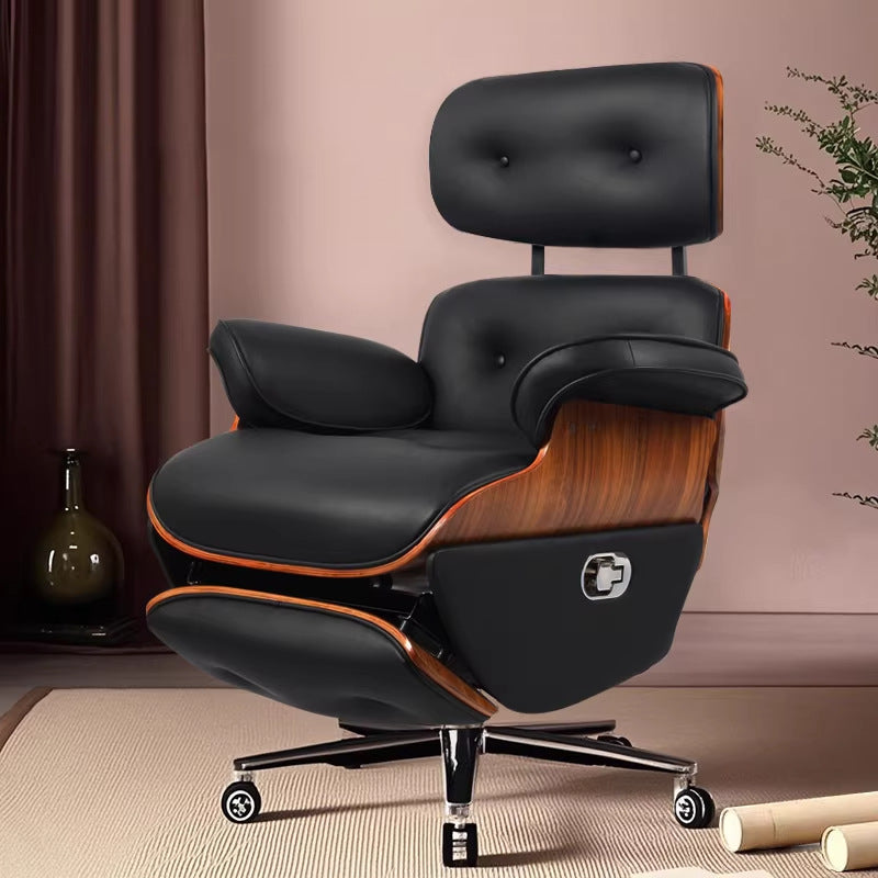 Eames electric leather office chair recliner computer chair sedentary business study boss chair eames recliner