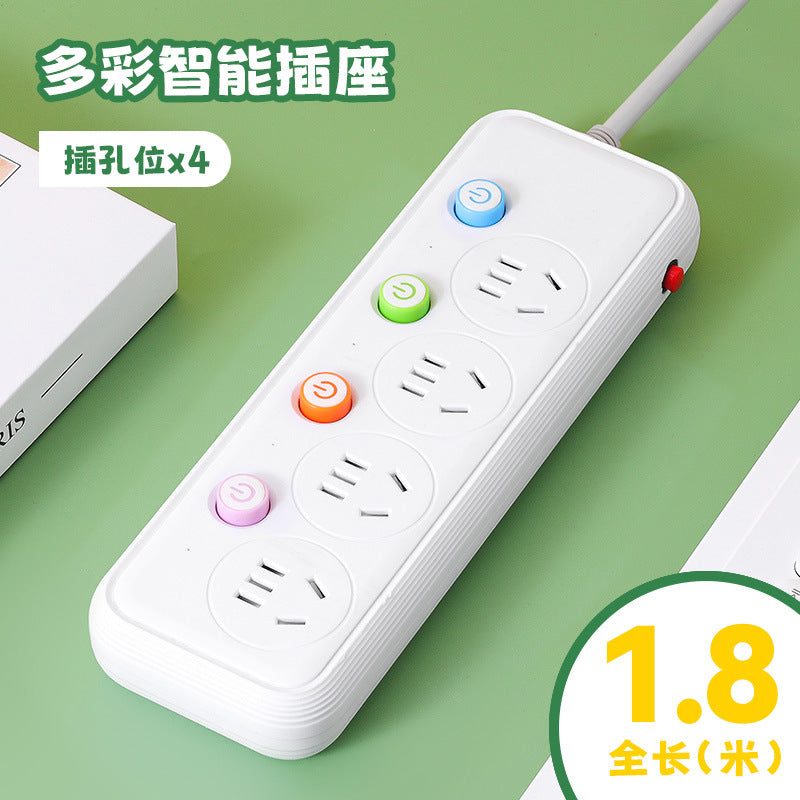 Multi-outlet power strip with individual switches, long cord, usb ports, for home and office use - wired power strip