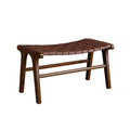 Saddle stool, dark brown saddle leather with walnut finish