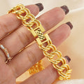 Luxurious 24k gold plated copper florals design chain bracelet for everyday wear, weddings and parties