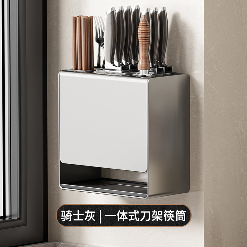 Kitchen chopstick tube rack non-punching wall-mounted wall drain acrylic chopstick cage chopstick basket storage box knife holder