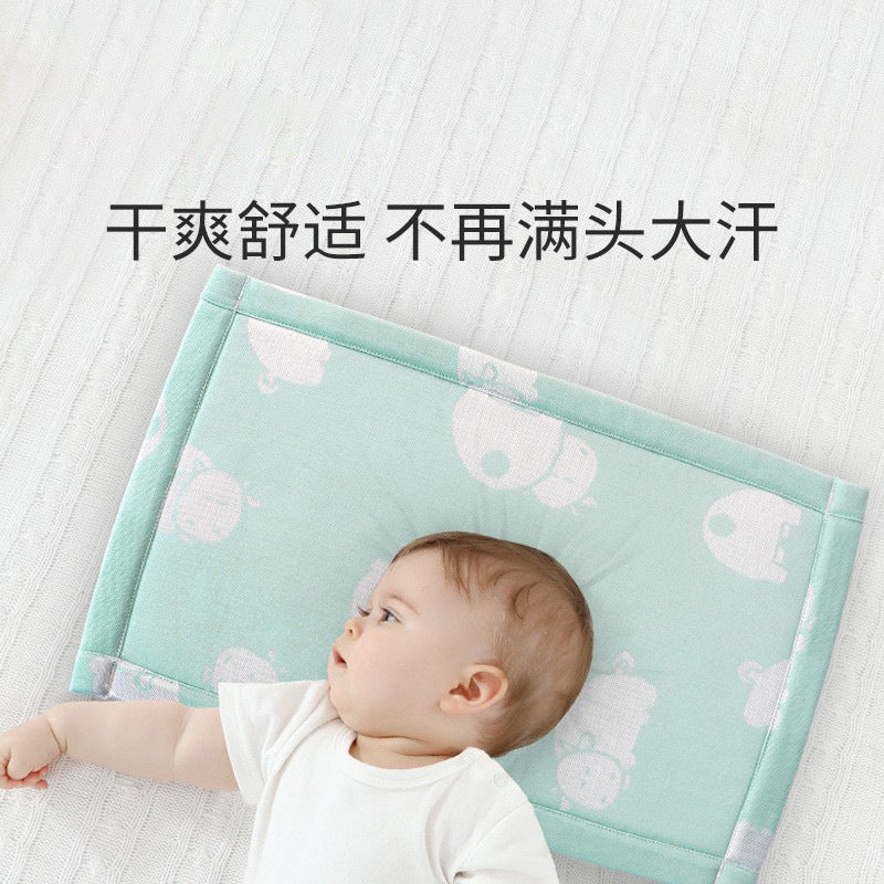 Baby pillow towel summer newborn pillow flat pillow towel breathable sweat-absorbent baby anti-colic cloud pillow pad
