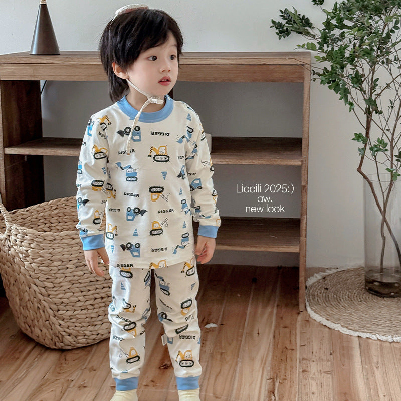 Kids' thermal underwear set - new autumn/winter collection for boys - 100% cotton baby long johns - boys' warm base layer
