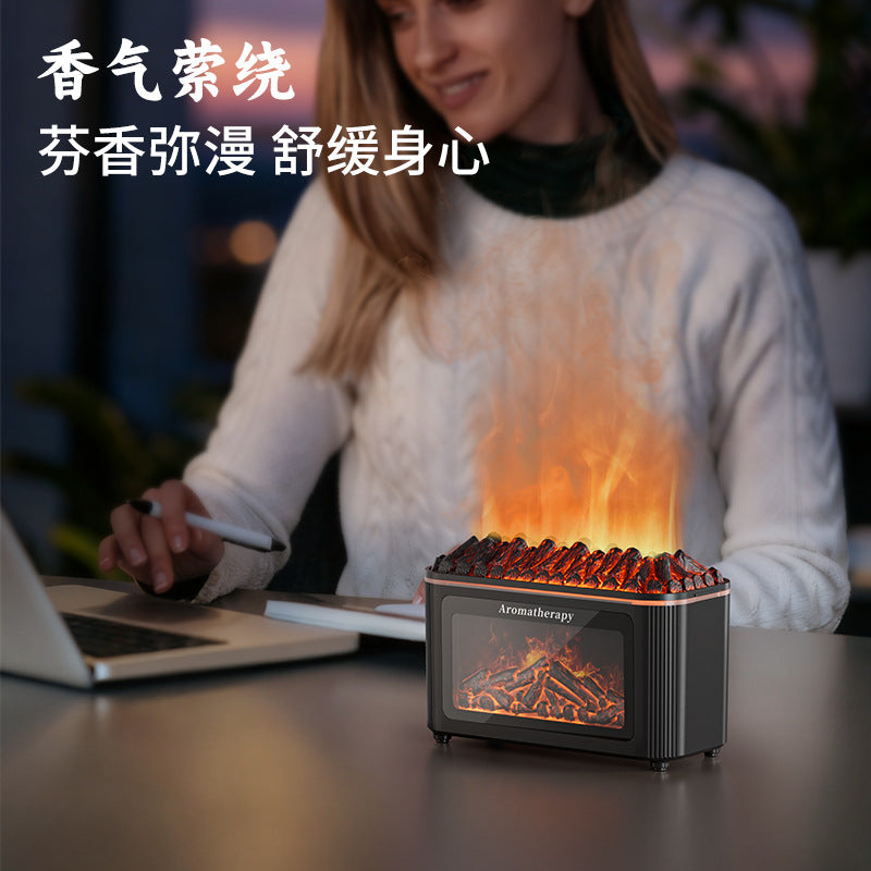 popular artificial fireplace wood aromatherapy machine for home desktop colorful atmosphere lamp aromatherapy humidifier wholesale