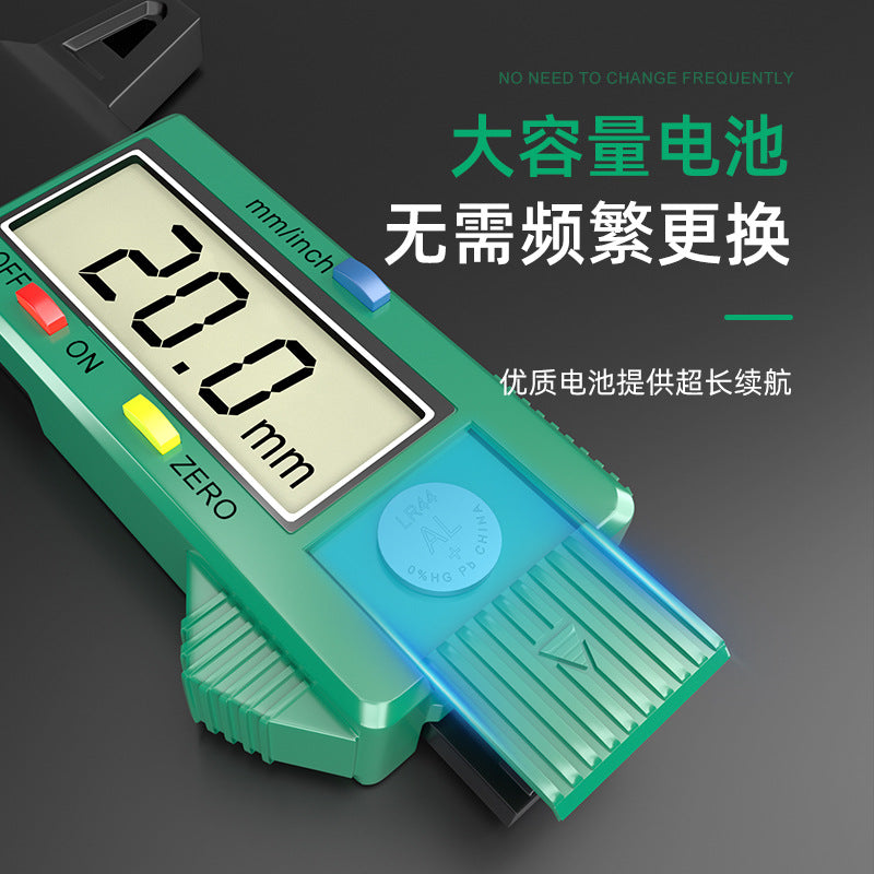 Electronic tire tread depth gauge - digital display, waterproof, stainless steel metal head
