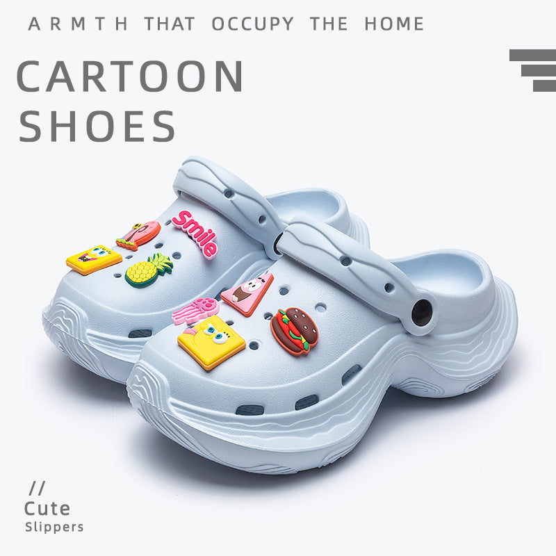 Spongebob squarepants platform clogs - women's 2025 new summer collection - outdoor, non-slip, beach sandals, height-increasing slides