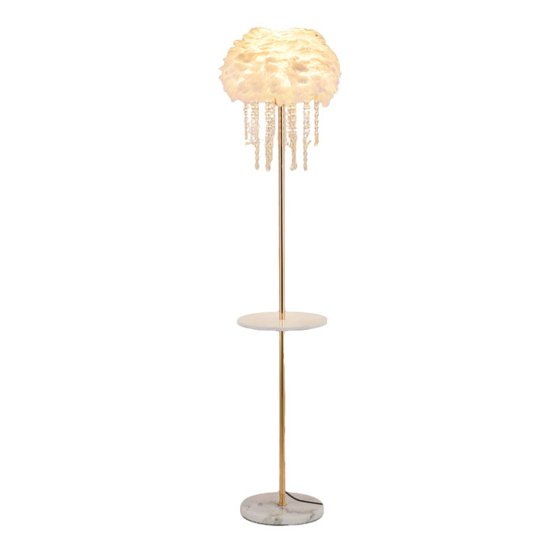 Coffee table 2 feather crystal lamp atmosphere decorative lamp popular xiaohongshu living room sofa bedroom bedside lamp romantic lamp