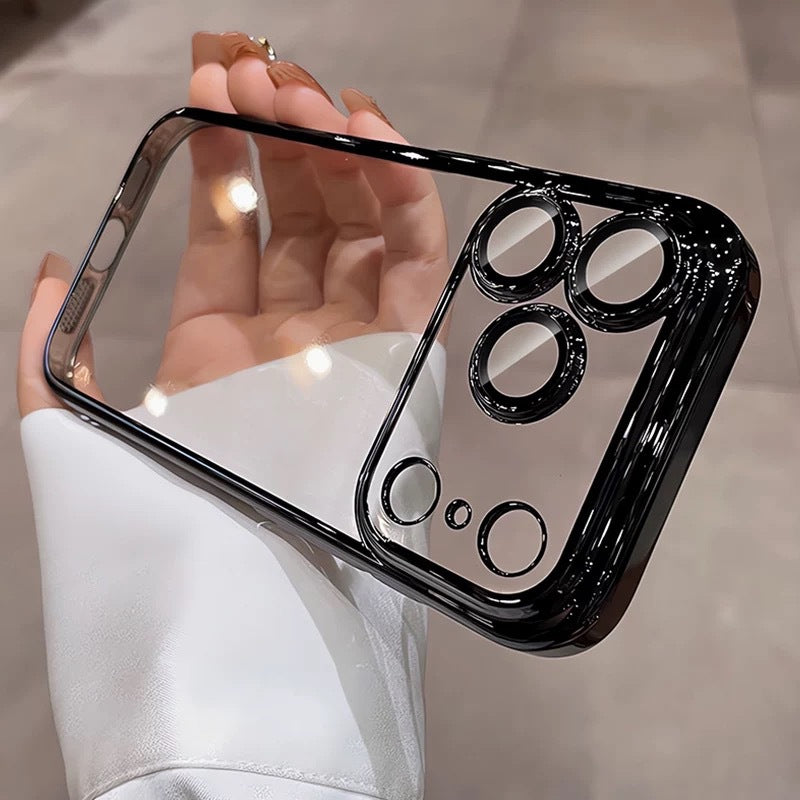 Suitable for apple 17promax mobile phone case pc electroplated glass lens film iphone16 all-inclusive anti-fall protective case