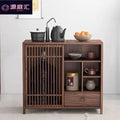 New chinoiserie tea cabinet solid wood tea cabinet tea side cabinet for homemovable tea table water boiling multi-functional storage sideboard
