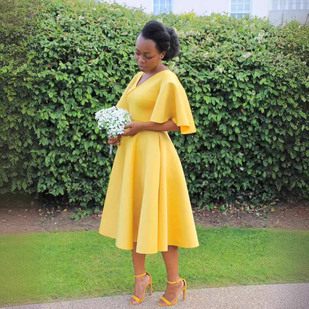 African cross-border  new european and american style elegant commute solid color loose fit dress