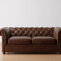 American retro leather sofa, top grain cowhide, living room home use, suitable for small to large apartments, brown leather sofa, mid-century modern classic style