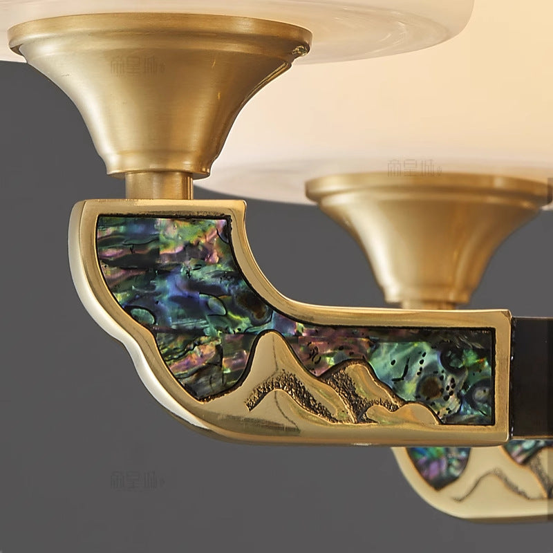 [All copper + Spanish marble] New Chinese chandelier 2024 new high-end Chinese style home living room lamp