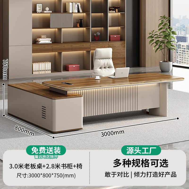 Luxury executive desk office desk minimalist chairman president desk executive office table manager office desk and chair set