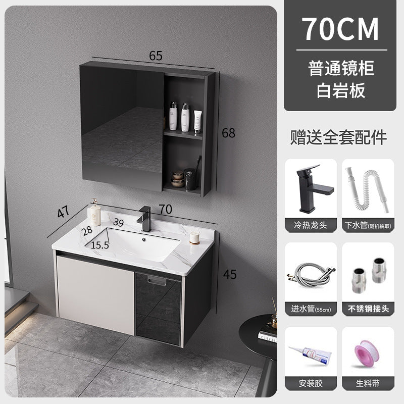 Bathroom thickened space aluminum honeycomb bathroom cabinet wash basin wash storage cabinet waterproof moisture-proof smart beauty mirror