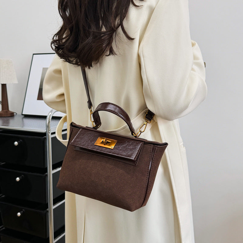 Cross-border commuting lychee pattern handbag women's 2025 new high-end light luxury versatile shoulder bag foreign style messenger bag