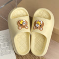 Rotate bear slippers women's eva thick solesummeroutwearcute indoor home bathroom non-slip deodorizing filter one-piece sandals