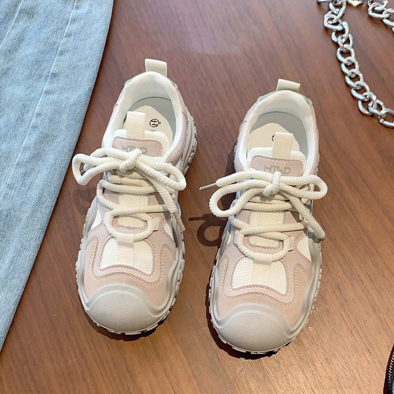 Women's sneakers: 2025 new spring/summer hot styles - chunky sole, versatile white sneakers, soft sole, lightweight running & casual shoes