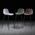 Scandinavian bar chair high stool modern casual plastic bar chair for homepopular back bar stool iron dining chair