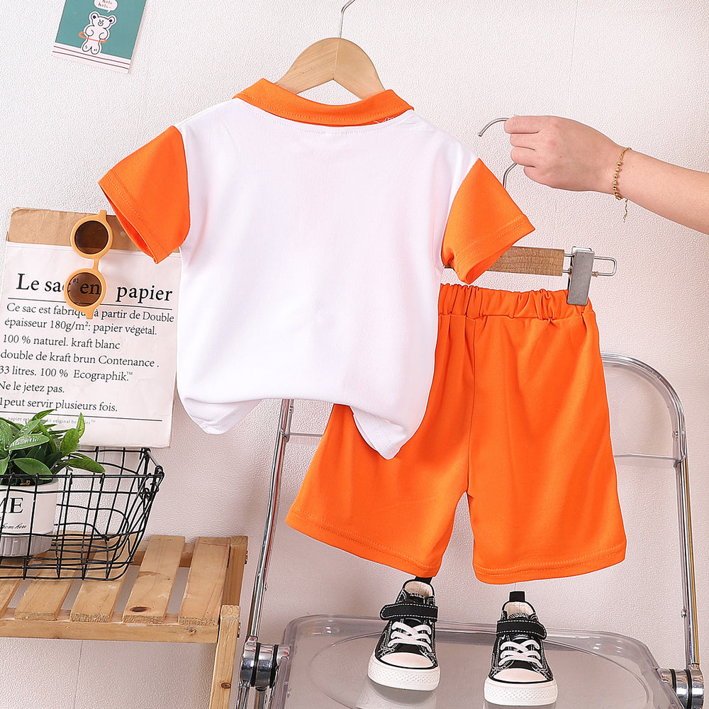 Boys' outfit  trendy 0-5 years old kids short sleeve polo shirt infant casual summer clothing summer short sleeve set