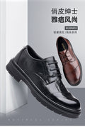 Men's leather dress shoes - new autumn collection: business formal, casual, breathable, soft sole, soft leather, british style, wedding shoes