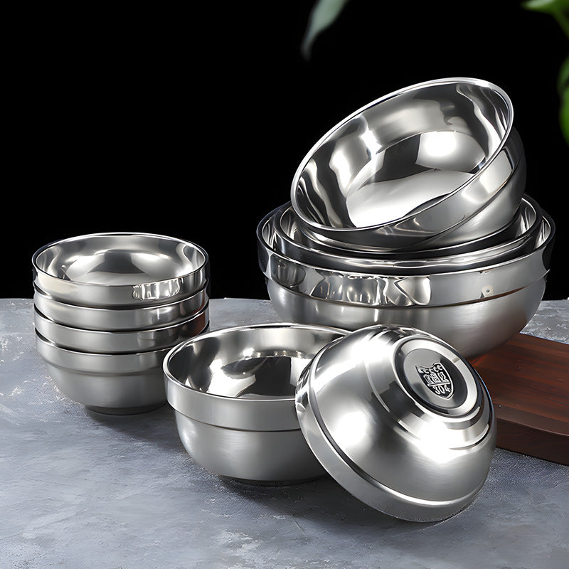 304 stainless steel double-walled insulated bowl - perfect for home, kindergarten, and kids' mealtime. soup bowl available with custom logo