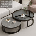 Affordable living room coffee table - new rock slab coffee table set for home living room, marble combination, round, light luxury modern style