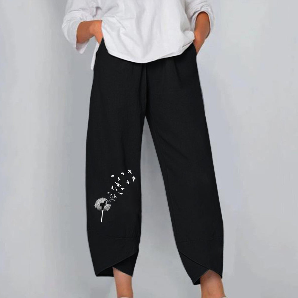 factory direct spring/summer new arrivals: women's elastic waist cotton linen loose casual pants/homewear pants for export
